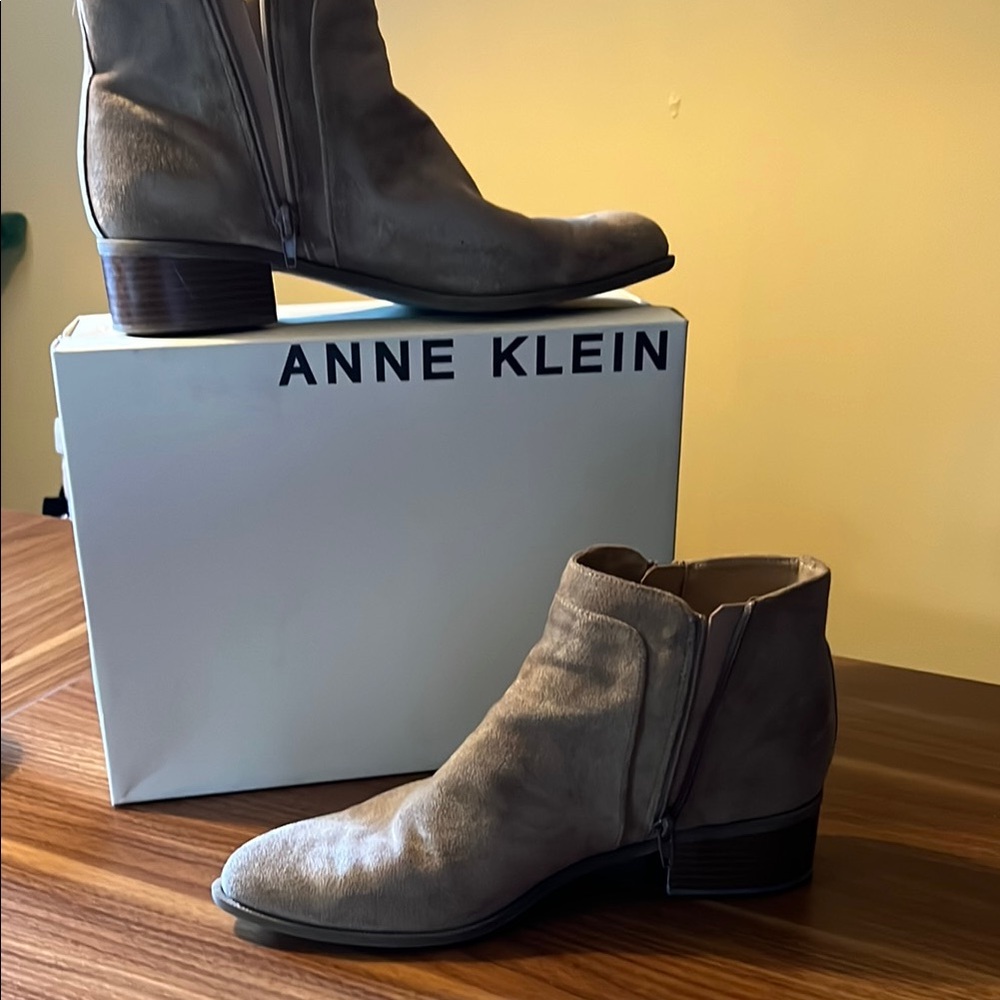 Anne Klein Taupe Ankle Boots